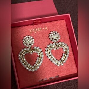 Piper K Beaded Heart Earrings